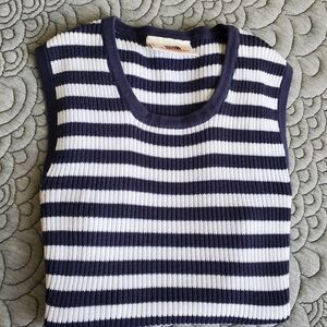 XS Navy/White stripe Tank Top by Faded Glory
